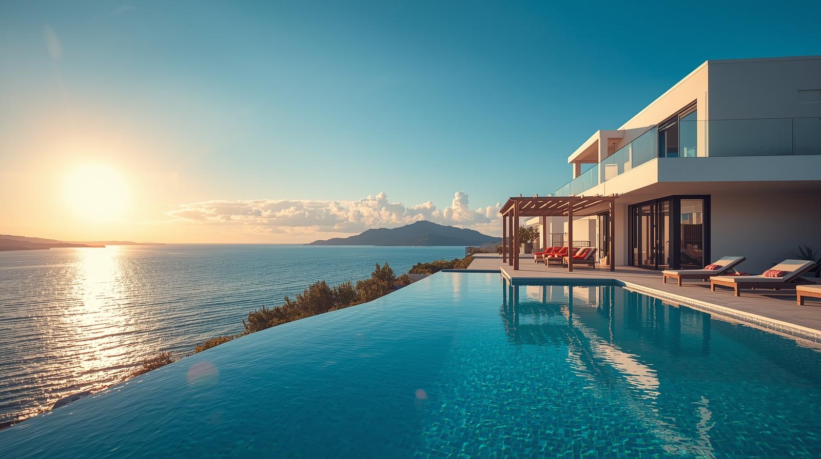 Connected travel itinerary linking airport, city and villa